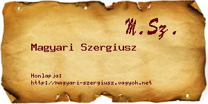 Magyari Szergiusz névjegykártya